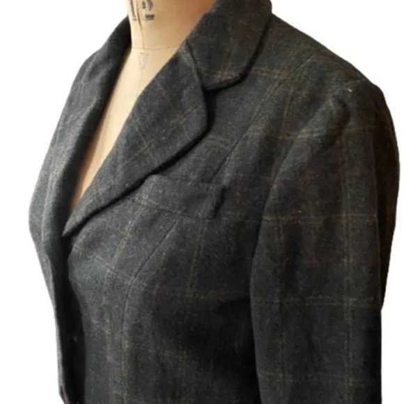 CAbi tuxedo style blazer jacket plaid with cool lining - Picture 14 of 14